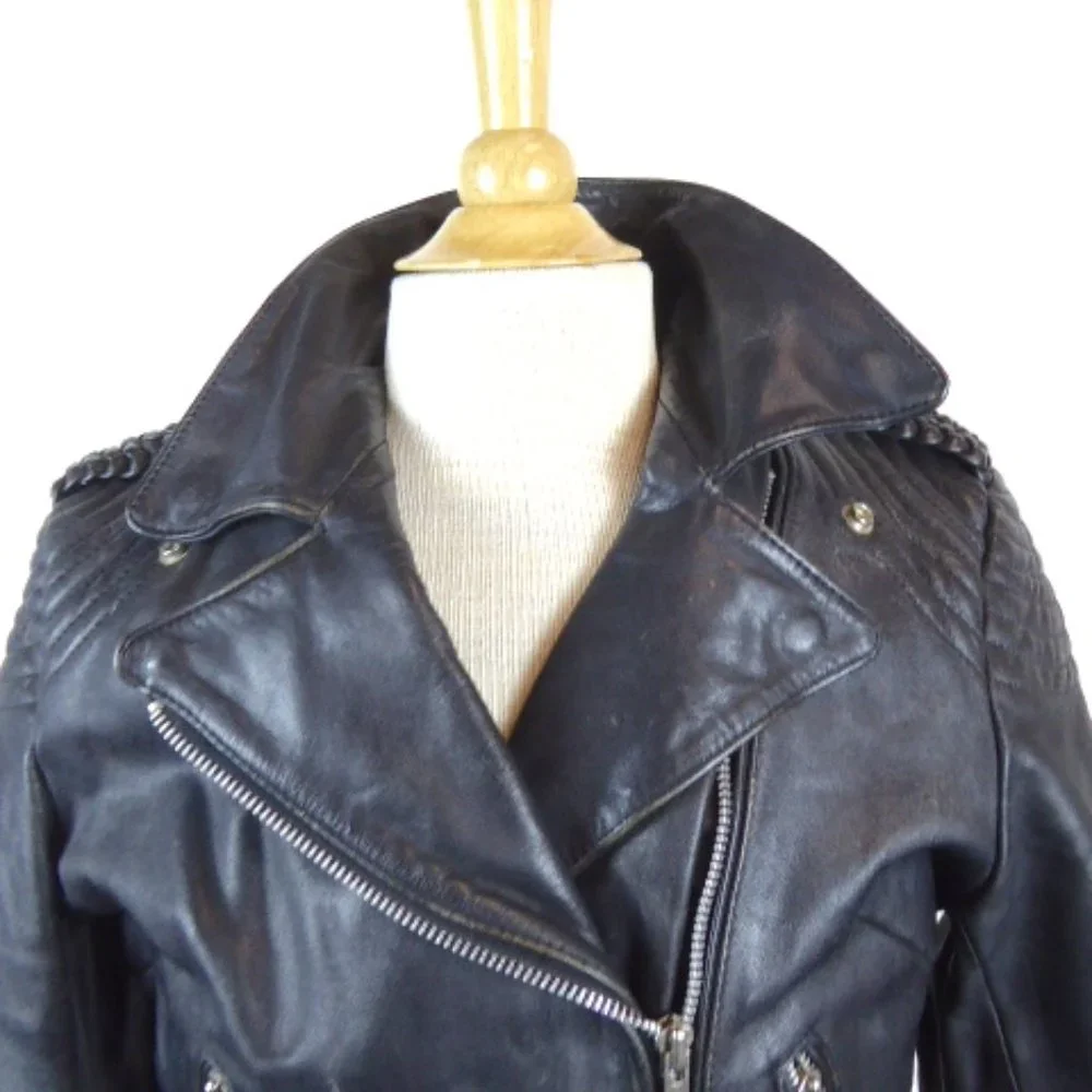 Hein Gericke HARLEY DAVIDSON MOTO LEATHER JACKET braided epaulets vintage 40 M